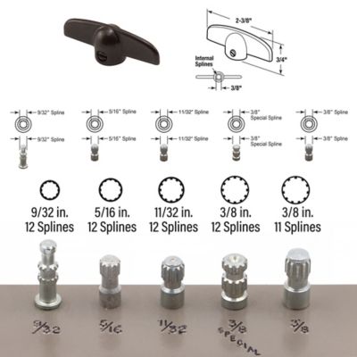 Image showing  3/8 in. Bronze Tee Handle Casement Operator, 2 pk., H 3625