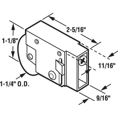 Image showing 1 th Prime-Line 1-1/4 in. for Crossly Steel Ball Bearing Sliding Door Roller Assembly, D 1603