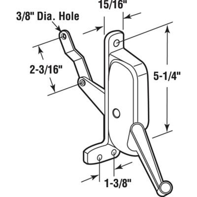 Image showing  Awning Operator, Gray, Right Hand, 2-3/16 in. Offset Link, for Stanley-C and E, H 3672