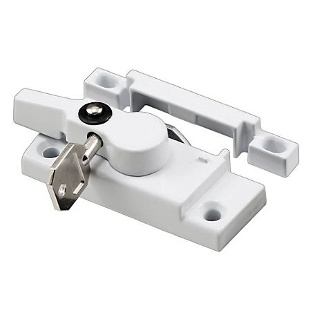 Prime-Line Keyed Child-Proof Sash Lock, 2-3/16 in. Hole Centers, Diecast Zinc, Painted White,, F 2624