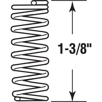 Image showing  Compression Spring, Spring Steel Construction, Nickel-Plated Finish, 0.072 Ga x 9/16 in. x 1-3/8 in., 2 pk., SP 9707