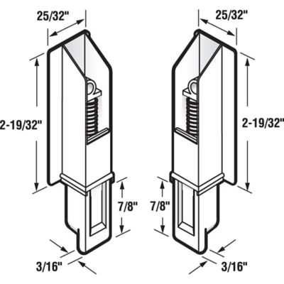Image showing  White Plastic, Sliding Panel Door Bottom Guides, 2 pk., N 6559