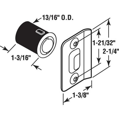 Image showing  Drive-In Ball Catch with Strike, 3/4 x 1-3/16 in., Diecast, Brass Plated, Adjustable, N 7331