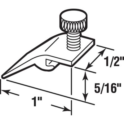 Image showing  Storm Door Panel Clip with Screws, 5/16 in., Aluminum, 8 pk., T 8726