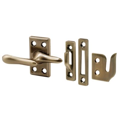 Prime-Line 1-7/8 in. Diecast and Steel Antique Brass Plated Casement Window Sash Lock