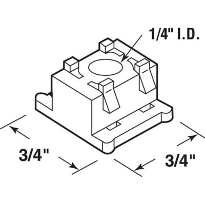 Image showing  Bi-Fold Closet Door Pivot Cap, Plastic, Off-White, MP6948