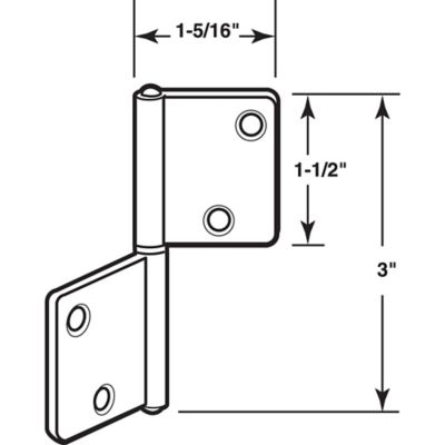 Image showing  Bi-Fold Door Hinges, Non-Mortise Style, Brass Plated 1 Pair), N 7025