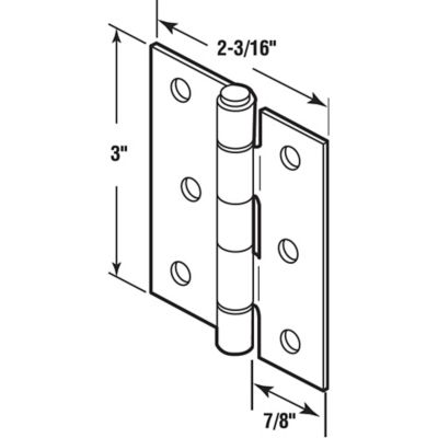 Image showing  3 in. Aluminum Screen Door Hinge with Brass Oilite Bearings, 2 pk., K 5142