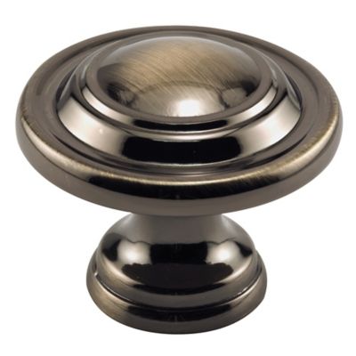 Prime-Line Bi-Fold Door Knob, 1-11/16 in. Outside Diameter, Diecast, Antique Brass, N 7370