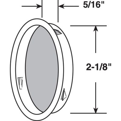 Image showing  2-1/8 in. Diameter, Stamped Steel Antique Brass Plated By-Pass Sliding Closet Door Pull Handle, 2 pk., N 6764
