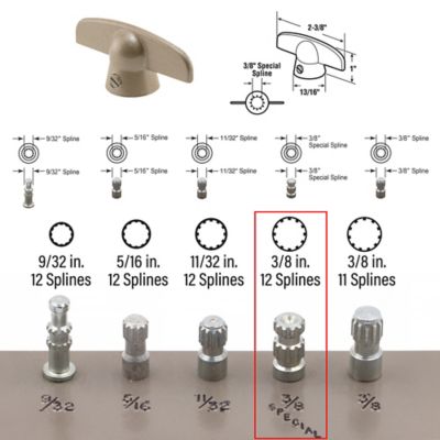 Image showing  3/8 in. Champagne Tee Handle Casement Operator, Andersen, 2 pk., H 3813