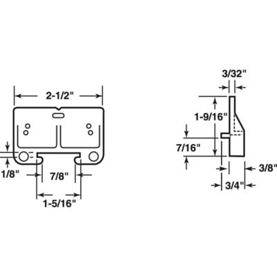 Image showing  1/8 in. x 1-5/16 in., White Drawer Guide Kit, R 7128