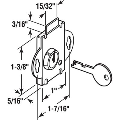 Image showing  Mail Box Lock, 3/16 in. Throw, Steel, Brass Plated, S 4048