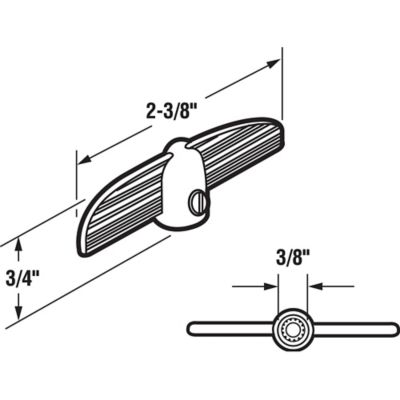 Image showing  3/8 in. White Tee Handle Casement Operator, 2 pk., H 3715