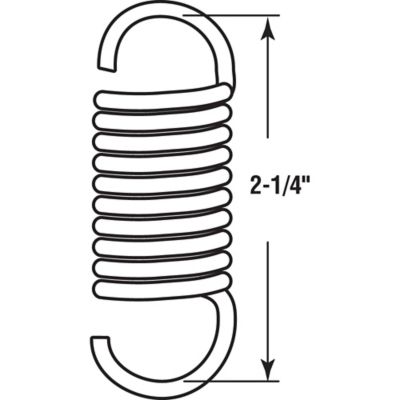 Image showing  Extension Spring, Nickel, 0.105 Ga x 3/4 in. x 2-1/4 in., Single Loop Open, 2 pk., SP 9615
