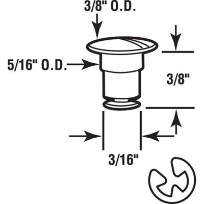 Image showing  Jalousie Window Link Pin and Clip, Small, 4 Sets