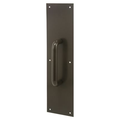 Prime-Line 4 x 16 in. Bronze Door Pull and Plate Single Plate, J 4668