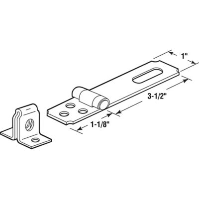 Image showing  Safety Hasp, 3-1/2 in., Steel Construction, Zinc Plated Finish, Fixed, MP5057