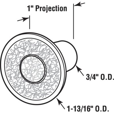 Image showing  Cabinet Pull Knob, 1-13/16 in., Plastic, White, 5 pk., MP7517