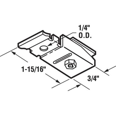 Image showing  Adjustable Pivot Bracket, 1/4 in. Outside Diameter x 1-15/16 in. Length x 3/4 in. Width, Top Mount, Steel, N 6606