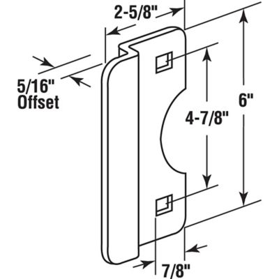 Image showing  Brass Plated Steel Out-Swinging Latch Guard Plate, U 9510