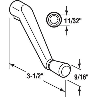 Image showing  11/32 in. Aluminum Awning Operator Crank Handle, H 3686