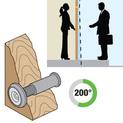 Image showing  Door Viewer, 1/2 in. x 200 deg., Solid Brass Housing, Glass Lens U.L. Listed, Satin Nickel, U 10348