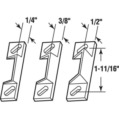 Image showing  1-11/16 in. Zinc Diecast Strike Plate Assortment for Use with Storm Door & Screen Door Latching Hardware, 1 Set