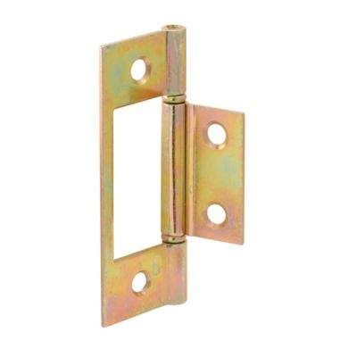 Prime-Line Bi-Fold Door Hinges, Non-Mortise Style, Brass Plated, 2 pk., N 6656