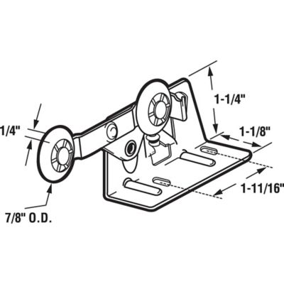 Image showing  Steel, Top Mount, Twin Pocket Door Roller, Fits Cox Doors, 2 pk., N 6530