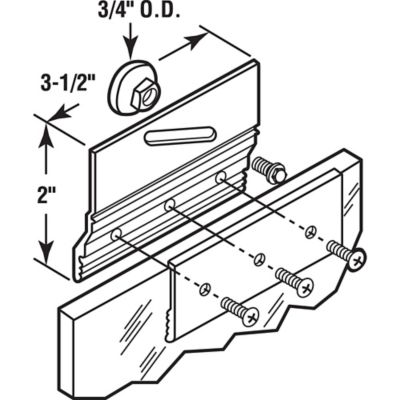 Image showing  Frameless Shower Door Top Bracket Roller Assembly, 3/4 in. Round Wheel, Ball Bearings, 2 pk., M 6053