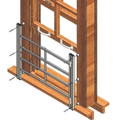 Image showing  Carbon Steel Fixed 3-Bar Window Grill for Home Security and Child Safety, 32-1/2 In. to 54 In., White (1 Set) S 4756