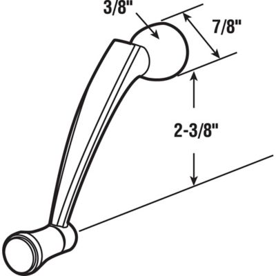 Image showing  Diecast Pella Window Crank Handle, 3/8 in. Special Deep Spline Socket, White (Single Pack), H 3957