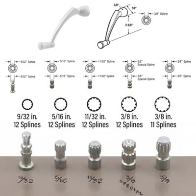 Image showing  Diecast Pella Window Crank Handle, 3/8 in. Special Deep Spline Socket, White (Single Pack), H 3957