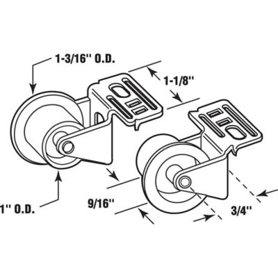 Image showing  1 in. Front Drawer Guide Rollers, R 7147