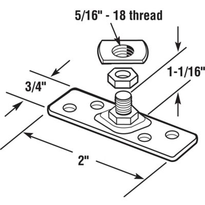 Image showing  Top Mount Pocket Door Roller Mounting Bracket, N 6662