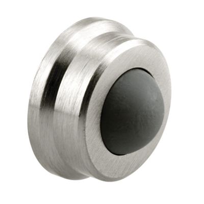 Prime-Line Wall Stop, 1 in. Outside Diameter, Cast Brass, Brushed Chrome with Rubber Bumper, MP4647-1