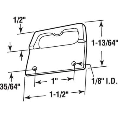 Image showing  Face Mount Keeper for Vertical Sliding Sash Locks, 1 in. Hole Spacing, Diecast Construction, White, F 2738
