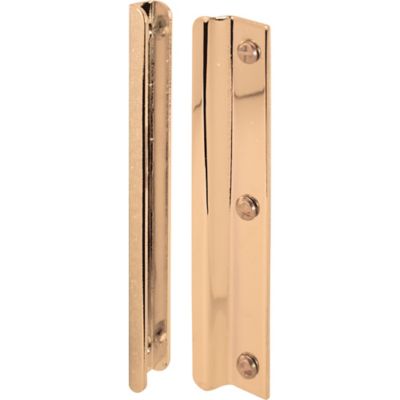 Prime-Line 6 in. Bright Brass Steel Constructed Latch Shield, for Swing-In Doors, U 9512