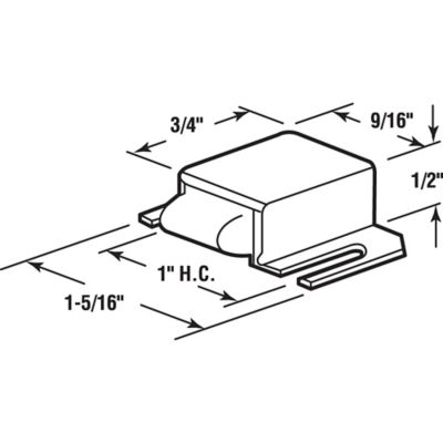 Image showing  Shower Door Catch, Nylon Tip, Stainless Steel, 2 pk., MP6014