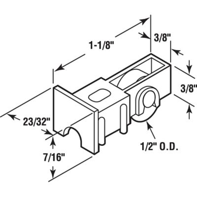 Image showing  Sliding Window Roller, Steel, Black Nylon Housing, 2 pk., G 3143