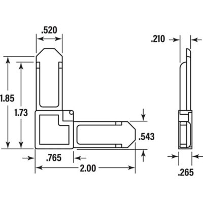 Image showing  3/4 in. x 1/4 in. Screen Frame Corners, Plastic, White, 4 pk., PL 7720