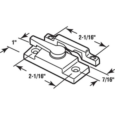 Image showing  Sash Lock, 2-1/16 in. HC, Fits Single and Double Hung Vinyl Windows, White