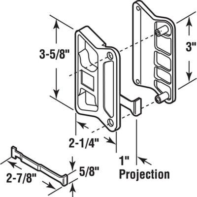 Image showing  Black Long Latch Sliding Screen Door Handle