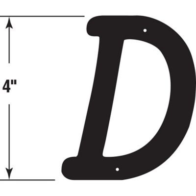Image showing  4 in. House Letter D, Diecast, Black Finish, 2 pk., MP4109