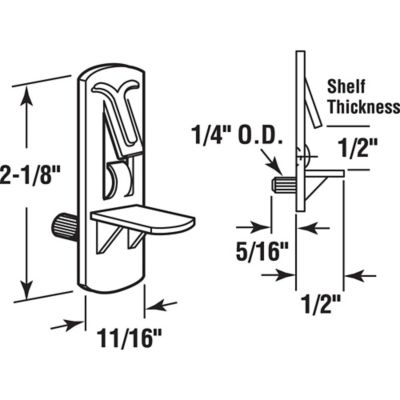Image showing  Self-Locking Shelf Support Peg, 1/4 in. x 1/2 in. Clear, 4 pk., U 11299