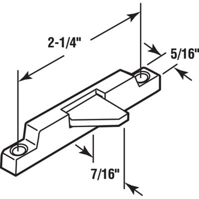 Image showing  White Sliding Vinyl Window Vent Stop, 2-1/4 in. Hole Center Spacing, 2-Pack