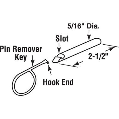 Image showing  2-1/2 in. Steel Wood Window Sash Security Pins, 8 pk., U 9845