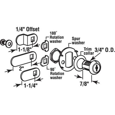 Image showing  Drawer and Cabinet Lock Kit, 7/8 in., Diecast Stainless Steel, U 9943KA