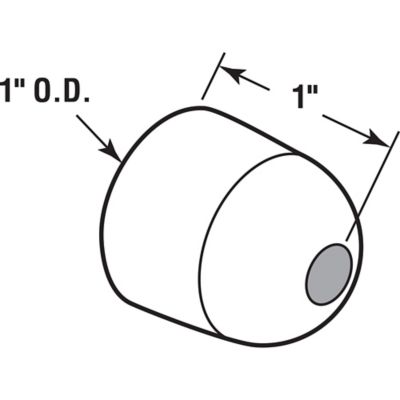 Image showing  1 in. Black Rubber Sliding Door Bumper, 2-Pack